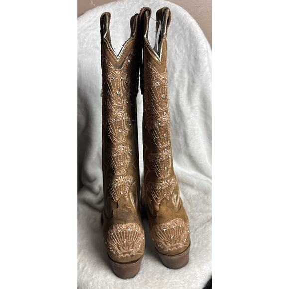 Lane Women's Sz 11 Boot Barn X Calypso Leather Western Bridal Snip Toe NWOT - Picture 7 of 11